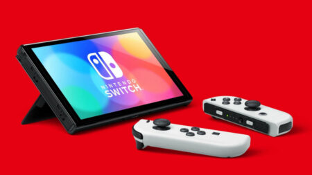 A Nintendo switch and controllers